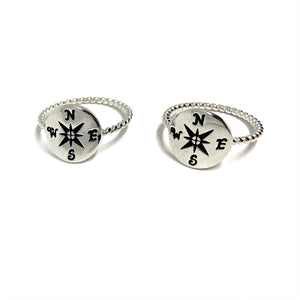 STERLING SILVER COMPASS RING