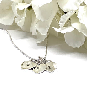 Sterling Silver Hand Stamped Heart Charm Necklace