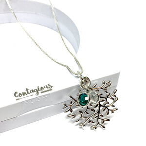 Sterling Silver Family Tree Birthstone Necklace